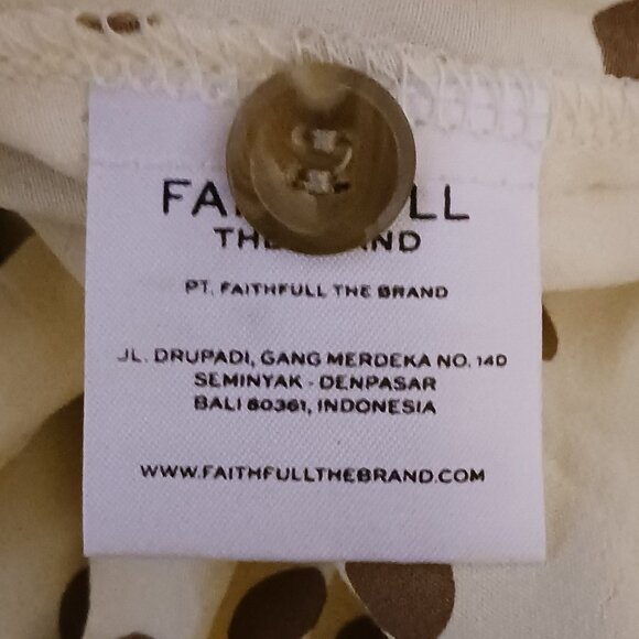 Faithfull The Brand Vanelli Crepe Mini Dress Polka-dot Print Cream/Brown, 6, NWT - Picture 12 of 16